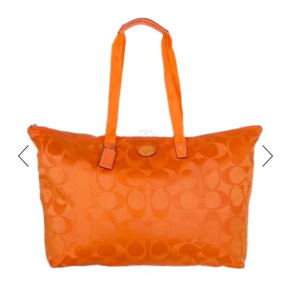 Coach Getaway Signature Nylon Weekender carryall travel bag tote in Orange Spice - Picture 1 of 5